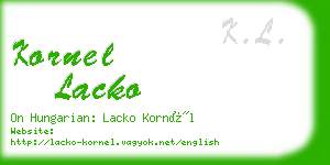 kornel lacko business card